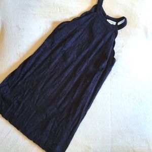 Monteau Navy Blue Lace Halter Dress